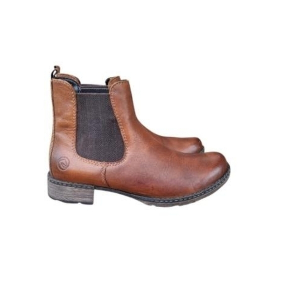 Rieker Shoes - 38 Reiker Remonte Chandra Leather Brown Chelsea Ankle Antistress Bootie Women 7